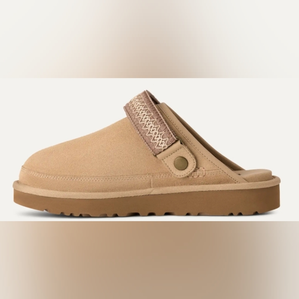 UGG Goldenstar UGGbraid Kids Tan Slip-On Slippers Big Kids' Size 4 NWOT - Picture 1 of 7